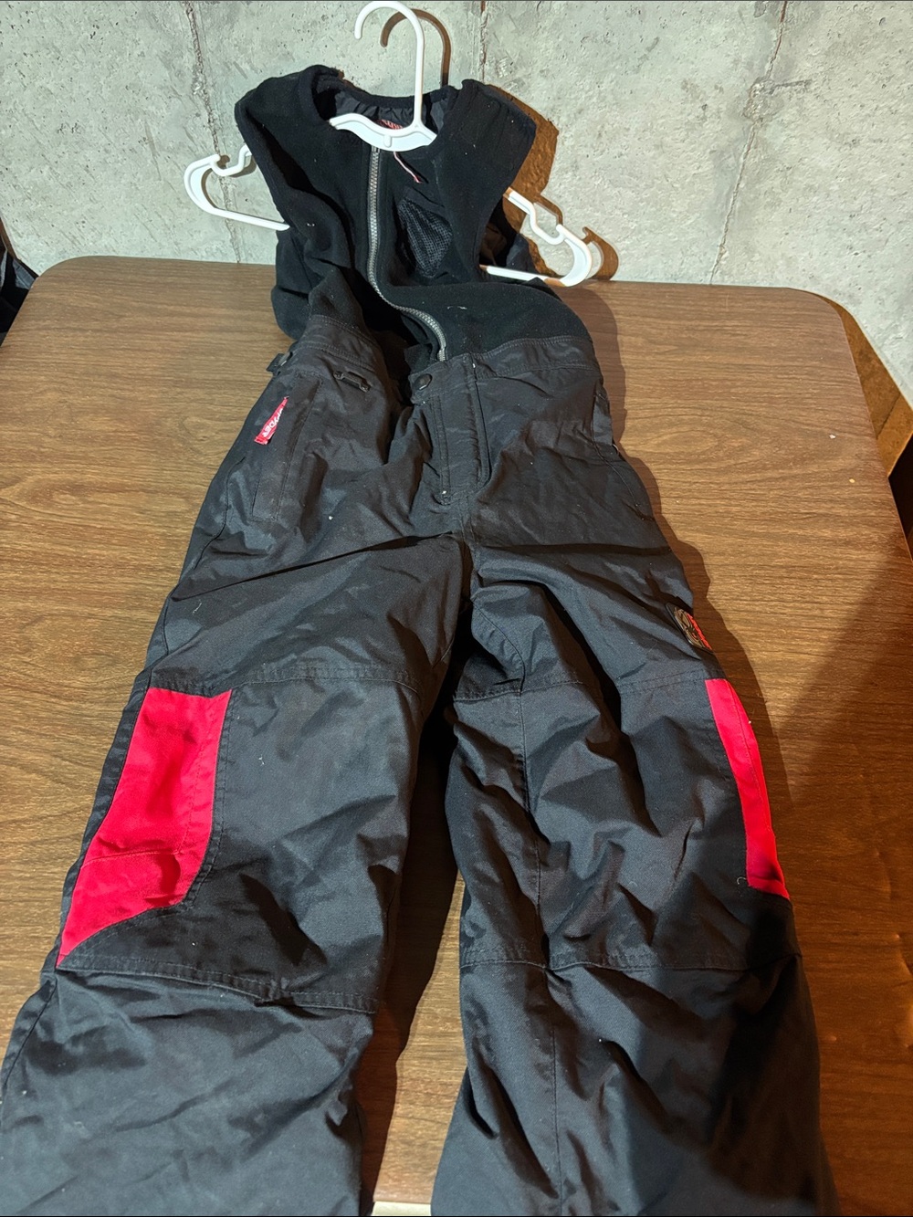 Spyder Black and Red Kids Snow Bib One-Piece